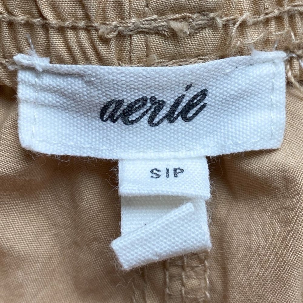 Aerie Avenue Baggy Cargo Pants S Tan Parachute Retro Y2K Grunge Cargo Cotton - Picture 10 of 13